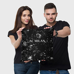 Подушка квадратная AC Milan black ice, цвет: 3D-принт — фото 2