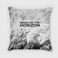 Подушка квадратная Bring Me the Horizon white graphite, цвет: 3D-принт