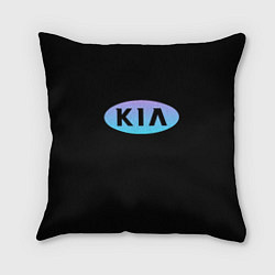 Подушка квадратная KIA logo neon, цвет: 3D-принт