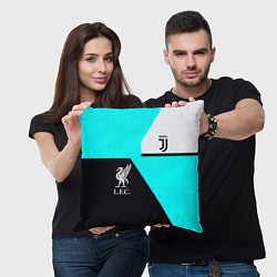 Подушка квадратная Juventus x Liverpool geometry, цвет: 3D-принт — фото 2