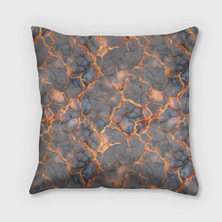 Подушка квадратная Текстура треснувшего темно-серого мрамора, цвет: 3D-принт