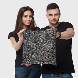 Подушка квадратная Тёмный серо-коричневый текстурированный, цвет: 3D-принт — фото 2