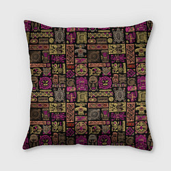Подушка квадратная Африка - этнический орнамент, цвет: 3D-принт