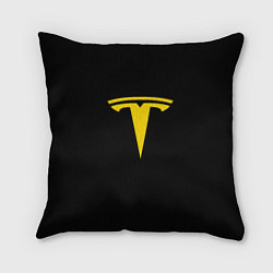 Подушка квадратная Tesla yellow, цвет: 3D-принт