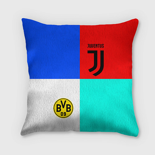 Подушка квадратная Juventus x Borussia / 3D-принт – фото 2