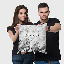 Подушка квадратная Diablo white graphite, цвет: 3D-принт — фото 2