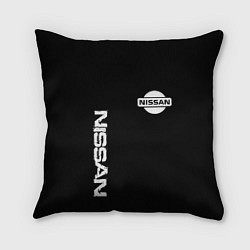 Подушка квадратная Nissan logo white auto, цвет: 3D-принт