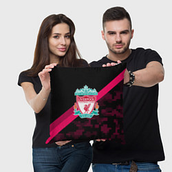Подушка квадратная Liverpool sport fc club, цвет: 3D-принт — фото 2