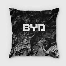 Подушка квадратная BYD black graphite, цвет: 3D-принт