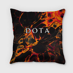 Подушка квадратная Dota red lava, цвет: 3D-принт