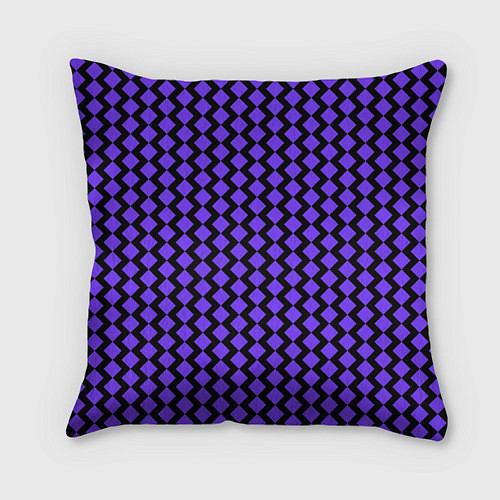 Подушка квадратная Паттерн фиолетовые ромбы / 3D-принт – фото 2
