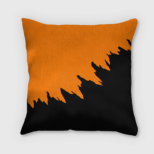 Подушка квадратная Half life чёрно оранжевый / 3D-принт – фото 2