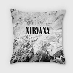 Подушка квадратная Nirvana white graphite, цвет: 3D-принт