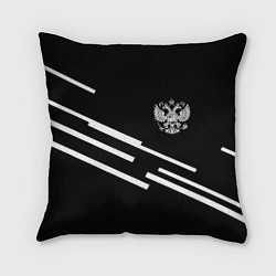 Подушка квадратная Россия геометрия спорт, цвет: 3D-принт