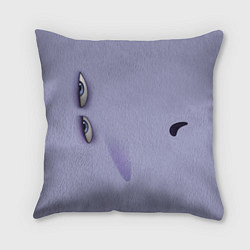 Подушка квадратная Хандра эмоция - лицо крупное, цвет: 3D-принт