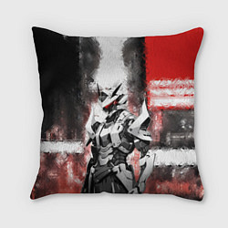 Подушка квадратная Боевой киборг в белой броне