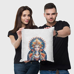 Подушка квадратная Богиня красоты, славянские мотивы, новый русский с, цвет: 3D-принт — фото 2