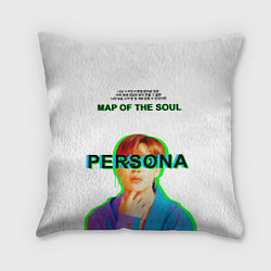 Подушка квадратная BTS Jimin Persona - кто я иероглифами, цвет: 3D-принт