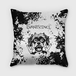 Подушка квадратная Evanescence - рок пес, цвет: 3D-принт