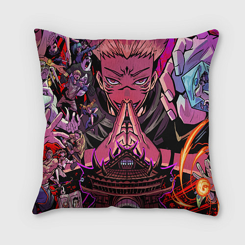 Подушка квадратная Магическая битва Сукуна расширение территории / 3D-принт – фото 2
