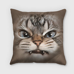 Подушка квадратная Недовольный кот - мем крупным планом, цвет: 3D-принт