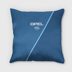 Подушка квадратная Opel сине-голубой в полоску, цвет: 3D-принт