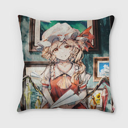 Подушка квадратная Touhou Project Flandre милая с бумажным самолётико