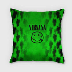 Подушка квадратная Nirvana x Billie, цвет: 3D-принт