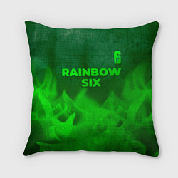 Подушка квадратная Rainbow Six - green gradient посередине, цвет: 3D-принт