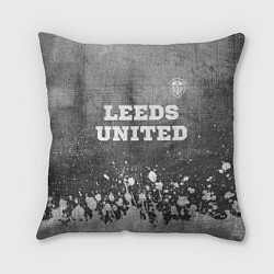 Подушка квадратная Leeds United - grey gradient посередине, цвет: 3D-принт