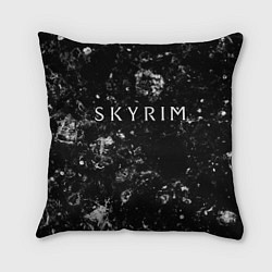 Подушка квадратная Skyrim black ice, цвет: 3D-принт