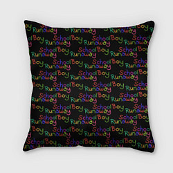 Подушка квадратная Logo - Schoolboy Runaway pattern, цвет: 3D-принт