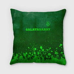 Подушка квадратная Galatasaray - green gradient посередине, цвет: 3D-принт