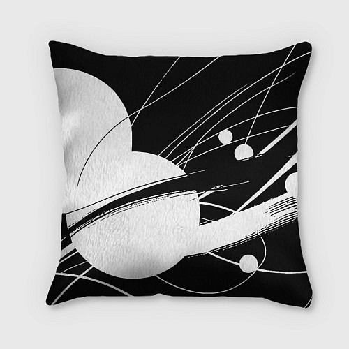 Подушка квадратная Black and white vanguard abstraction - ai art fant / 3D-принт – фото 2