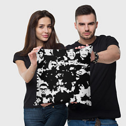 Подушка квадратная Все рэперы черно белый, цвет: 3D-принт — фото 2