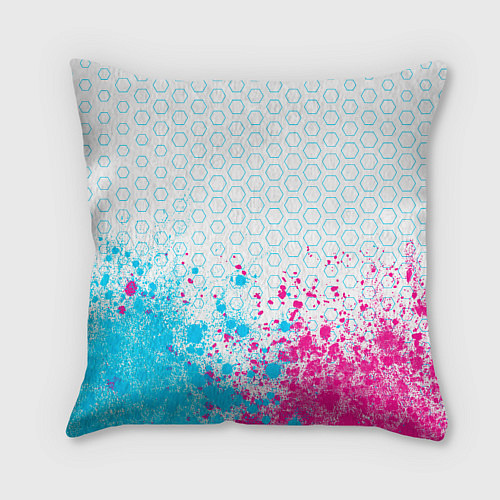 Подушка квадратная Deadlock neon gradient style посередине / 3D-принт – фото 2