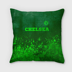 Подушка квадратная Chelsea - green gradient посередине, цвет: 3D-принт