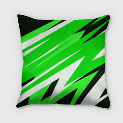 Подушка квадратная Geometry stripes green