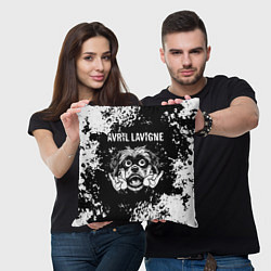 Подушка квадратная Avril Lavigne рок пес, цвет: 3D-принт — фото 2
