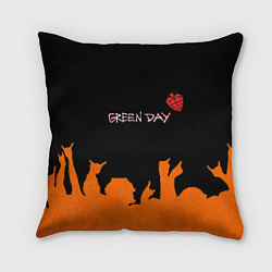 Подушка квадратная Green day rock, цвет: 3D-принт