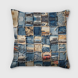 Подушка квадратная Пэчворк с автомобилями, цвет: 3D-принт