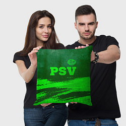 Подушка квадратная PSV - green gradient посередине, цвет: 3D-принт — фото 2