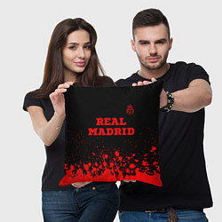 Подушка квадратная Real Madrid - red gradient посередине, цвет: 3D-принт — фото 2