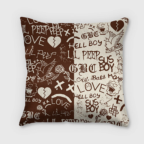 Подушка квадратная Lil peep retro pattern / 3D-принт – фото 2