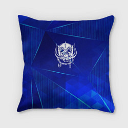 Подушка квадратная Motorhead blue poly, цвет: 3D-принт