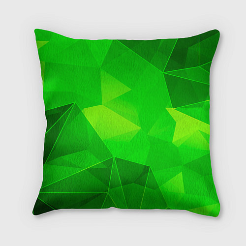 Подушка квадратная Seventeen green poly / 3D-принт – фото 2