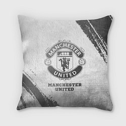 Подушка квадратная Manchester United - white gradient, цвет: 3D-принт