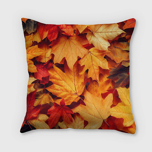 Подушка квадратная Осенние кленовые листья / 3D-принт – фото 2