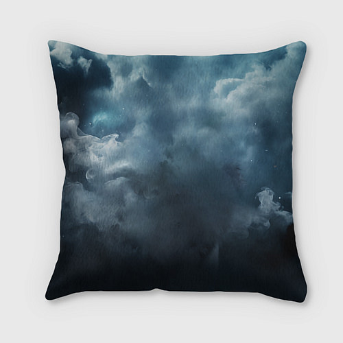 Подушка квадратная Волк ночью под луной / 3D-принт – фото 2