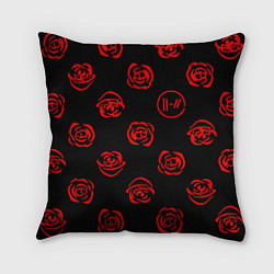 Подушка квадратная Twenty one pilots rose pattern, цвет: 3D-принт